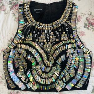 bebe sequin/gem Party top